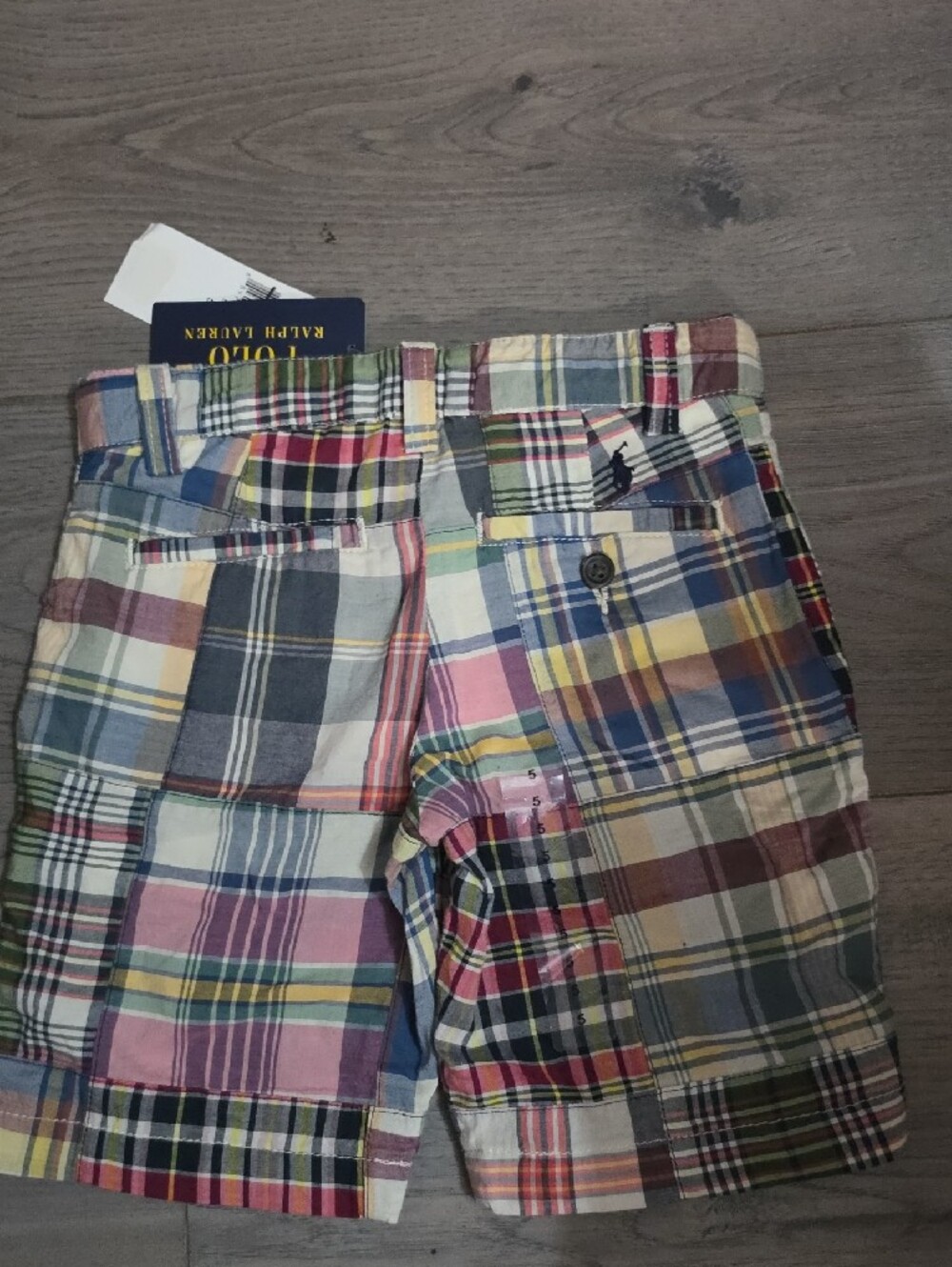 2 Polo by Ralph Lauren Coral Red Elastic-Waist & Patchwork Plaid Kids Shorts - Picture 4 of 4